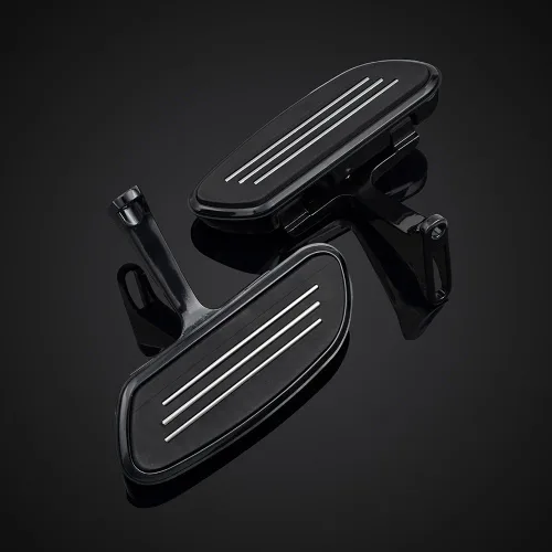 Vista 2 de Tablas de suelo traseras negras y soporte de montaje compatibles con Harley Motorcycle Road King Street Tri Electra Glide 93-18 Negro