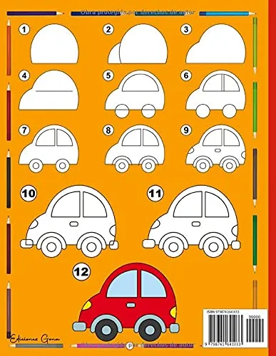 Vista 2 de Aprender a Dibujar lindos Vehiculos niños 8 años 40 Dibujos paso a paso Para principiantes, niños pequeños y principiantes mayores