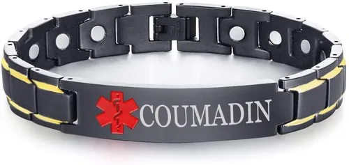 Vista 57 de XUANPAI Pulseras de alerta médica para hombres y mujeres con grabado gratuito ajustable de acero inoxidable para emergencias médicas
