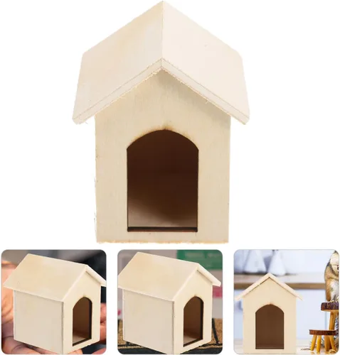 Vista 9 de EXCEART Casa de muñecas para perros 1/12, casa de muñecas para perros, casa de muñecas en miniatura, accesorios de decoración de jardín
