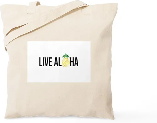 Vista 10 de CafePress Aloha! - Bolsa reutilizable de lona color beige, Caqui