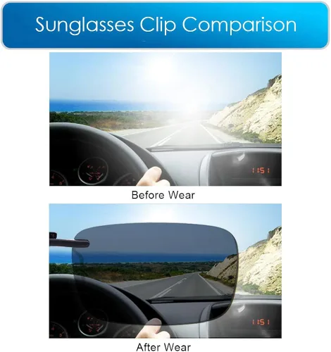 Vista 3 de LUFF 2 pares de lentes de sol polarizadosvisión nocturna con clip para conducir