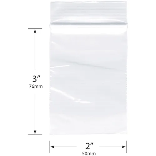 Vista 2 de Plymor 2 "x 3" (caja de 20,000), bolsas de plástico con cierre de cremallera de 2 mil