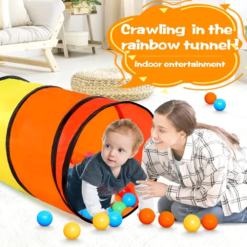 Vista 3 de GeerWest Túnel para niños pequeños para niños, juguete de túnel desplegable para niños y perros, juego en interiores y exteriores, regalos
