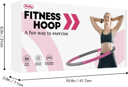 Vista 9 de Phobby Weighted Exercise Hoop for Adults, 2.2lb Detachable Fitness Hoop, Adjustable Hoop with Jump Rope, Tape Measure and Carry Bag, Home Gym Workout