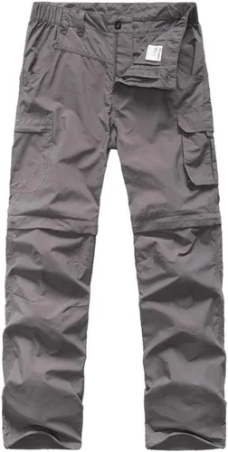 Vista 8 de Pantalones para niños, para senderismo, carga, safari, de secado rápido Verde militar