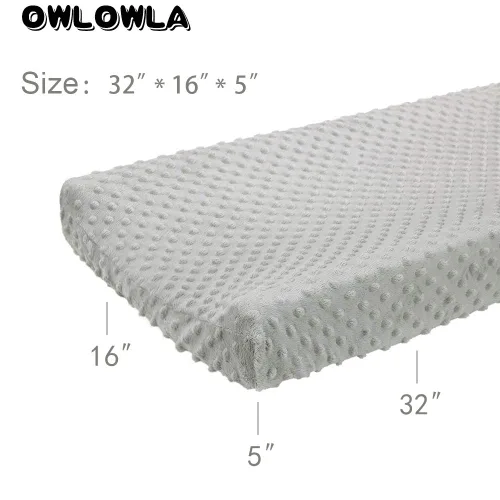 Vista 5 de Owlowla Funda para cambiador, sábanas suaves de punto minky para cambiador para bebé niño y niña (negro)