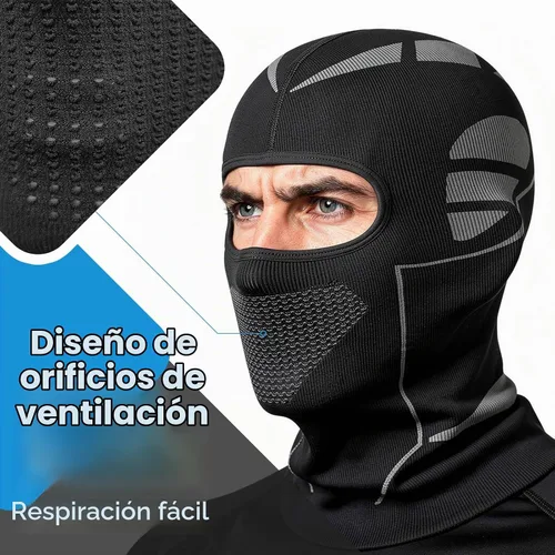 Vista 5 de Máscara de esquí y motocicleta estilo mecánico, pasamontañas resistentes al viento, cara completa con orificios de ventilación, apta para casco