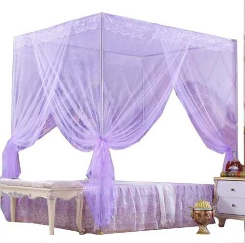 Vista 5 de cortina para cama de 4 esquinas, diseño de princesa