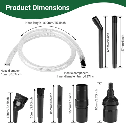 Vista 2 de EZ SPARES 7 piezas de accesorios de micro aspiradora, 7 piezas de accesorio universal para aspiradora, mini kit de herramientas de limpieza