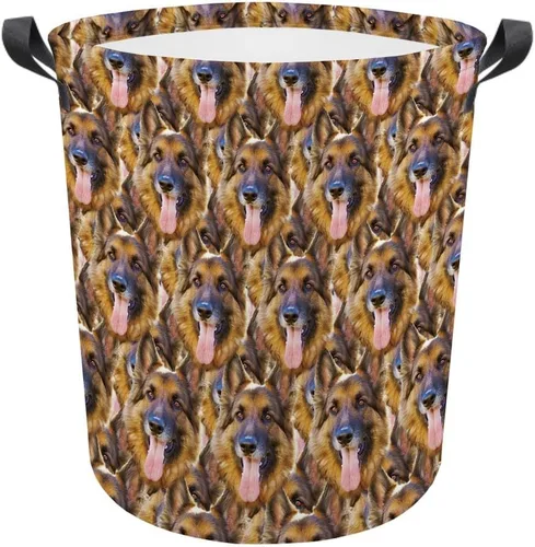 Vista 16 de Cesta de lavandería con cara de perro, cesta de lavandería plegable con asa de tela impermeable, caja de juguetes, cesta de almacenamiento de ropa