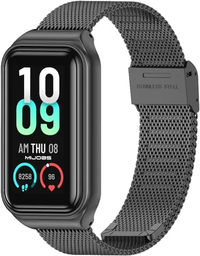 Vista 2 de Correa de repuesto para Amazfit Band 7, compatible con correa de metal Amazfit Band 7, accesorios de correa de reloj de acero inoxidable