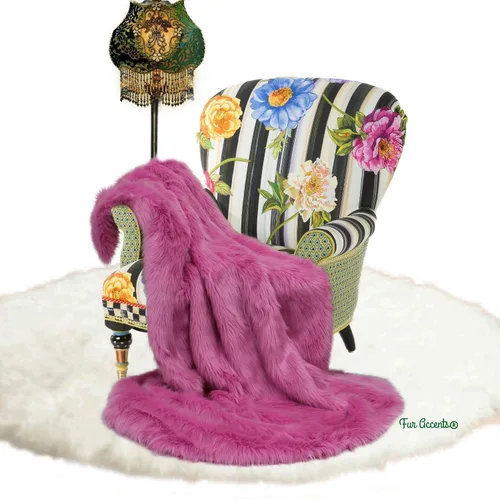 Vista 14 de Manta de felpa de piel sintética, manta de piel moderna, manta pequeña para bebé, pelo largo, color negro, peludo - Fur Accents (2 x 3 pies, negro)