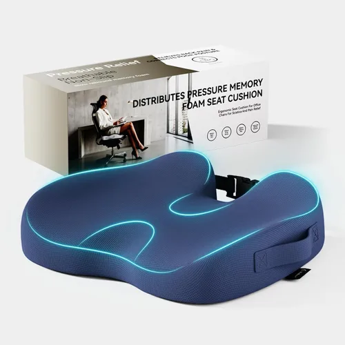 Vista 10 de Cojín de asiento de espuma viscoelástica para aliviar el dolor de Gris