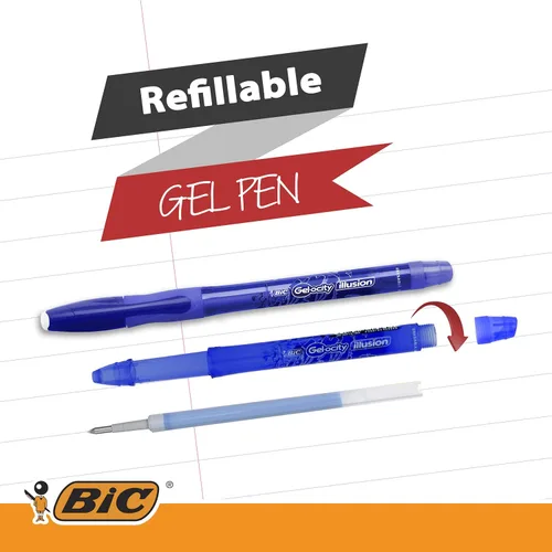 Vista 3 de Bic 943441 Gel Ocity Illusion Print Gel Pen 0.028 in (Pack de 12) - Negro