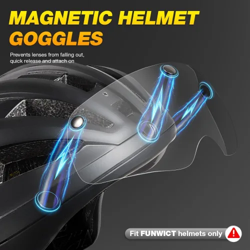 Vista 4 de Gafas de bicicleta magnéticas con casco, viseras solares extraíbles/desmontables para casco de bicicleta para ciclismo (Cristal)