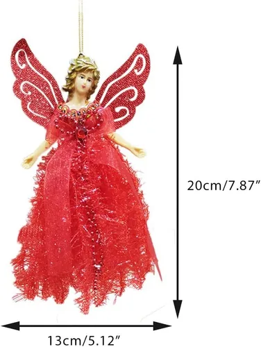 Vista 6 de Ochine Adornos de ángel para árbol de Navidad, decoración colgante de muñeca linda para adorno de árbol de Navidad