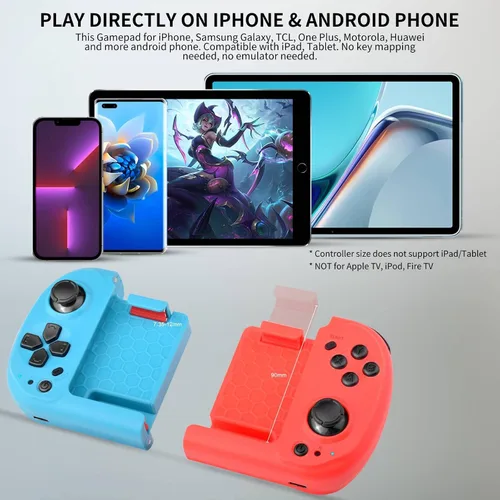 Vista 2 de arVin Phone Game Controller for iPhone iOS Android with Magnetic Storage, Mini Pocket Size Gamepad for iPhone 151413, Samsung Galaxy 232221, TCL