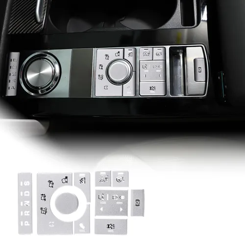 Vista 9 de Aleación modificada consola central botón de control multimedia perilla embellecedores cubierta pegatinas para Land Rover Range Rover Vogue 2015