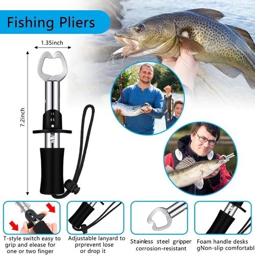 Vista 4 de Kit de herramientas de pesca Sosation de 134 piezas Equipo y accesorios de pesca Kit de alicates de pesca Herramienta de extracción de anzuelos