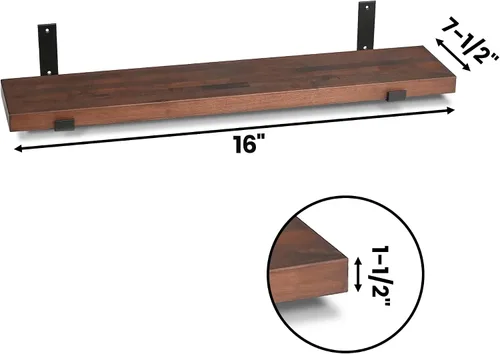 Vista 3 de CONSDAN Estante Flotante para Estante de Libros Montado en la Pared, Estantes Colgantes, Estante Flotante para Dormitorio, Baño, Sala de Estar