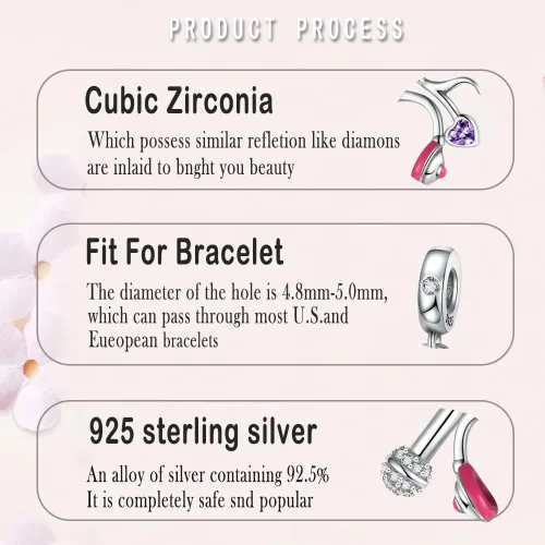 Vista 4 de LNQOBU 925 Sterling Silver Charms for Bracelets Dangle Pendant fit Pandora Bracelets or Necklaces Jewelry Woman Gift Beads Charm