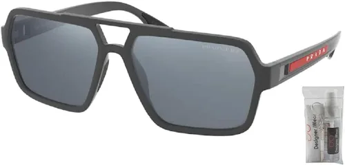 Vista 2 de Prada PS01XS Rectangle Sunglasses for Men + BUNDLE With Designer iWear Complimentary Eyewear Kit
