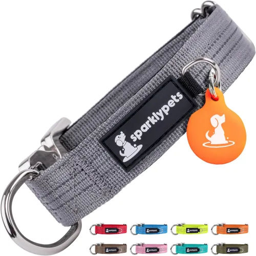 Vista 15 de Collar de perro extra pequeño con hebilla cromada de liberación rápida y soporte AirTag – Collares de razas pequeñas de primera calidad con rayas