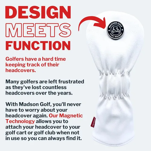 Vista 2 de Madson Golf Fundas magnéticas para carrito: fundas elegantes y protectoras para palos de golf, con imán de goma para posicionamiento seguro y acceso