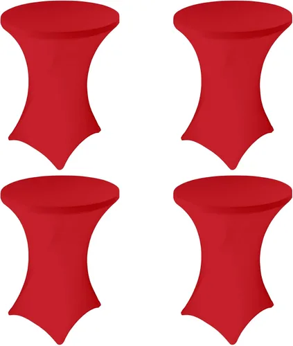 Vista 10 de Paquete de 4 manteles de elastano para mesa de cóctel de 32 x 43 pulgadas, manteles cuadrados elásticos de esquinas cuadradas, mantel redondo
