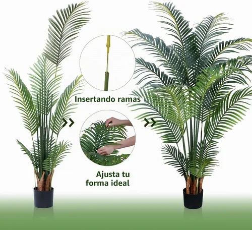Vista 6 de Yepdin Planta artificial de palma tropical – Árbol artificial de 5 pies con maceta de plástico para oficina y decoración del hogar, plantas altas