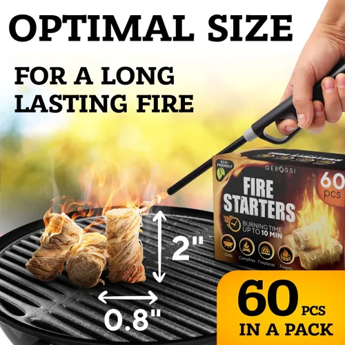 Vista 2 de Arrancador de fuego – Arrancadores de fuego de pino natural para chimenea, fogatas, parrilla, estufa de leña y pellets, chimenea, hoguera, barbacoa