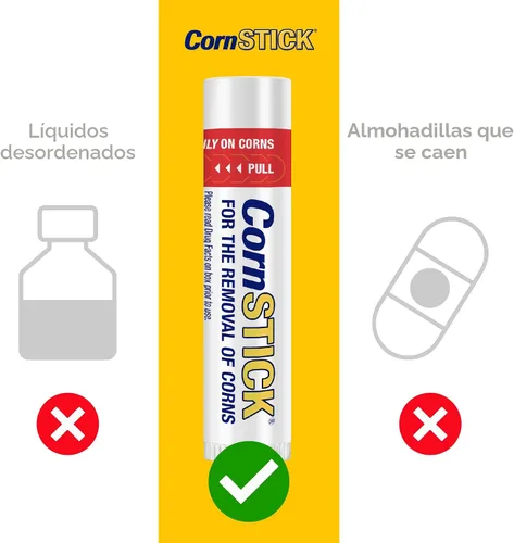 Vista 6 de CornStick Removedor de Callos y Callosidades de Ácido Salicílico de Máxima Potencia en Barra Sólida 0.2 Oz Fuerza máxima - 40% de ácido salicílico