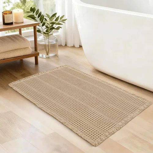 Vista 35 de JIUZHEN Tapete de Baño Mejorado con Diseño de Gofre Súper Absorbente Tapetes de Baño Antideslizantes Alfombras de Baño Lavables a Máquina de Secado