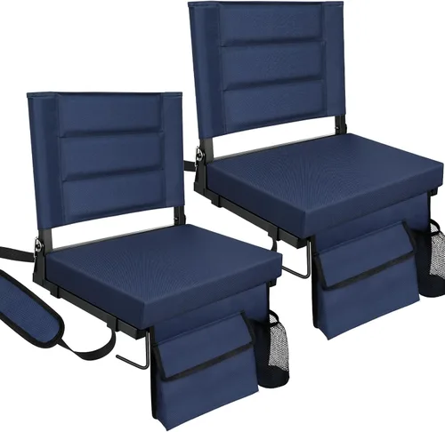 Vista 8 de Stadium Seats with Back Support,Bleacher Chairs with Cushion, Portable Folding Stadium Chair with Removable Cushion and Large Pocket for School
