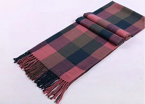 Vista 2 de Wander Agio bufanda larga y a la moda para mujer, diseño a cuadros, cálida, chal para invierno