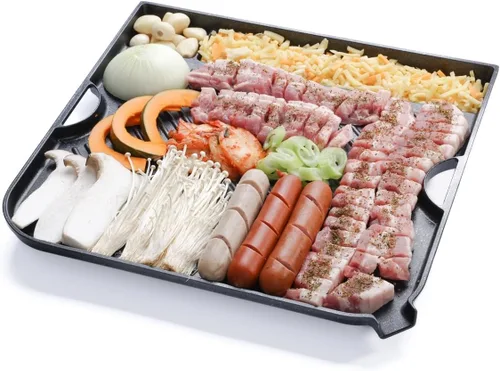 Vista 9 de COOKKING - Master Grill Pan, Sartén tradicional coreana para barbacoa - Estufa antiadherente para interiores y exteriores, sin humo, de aluminio
