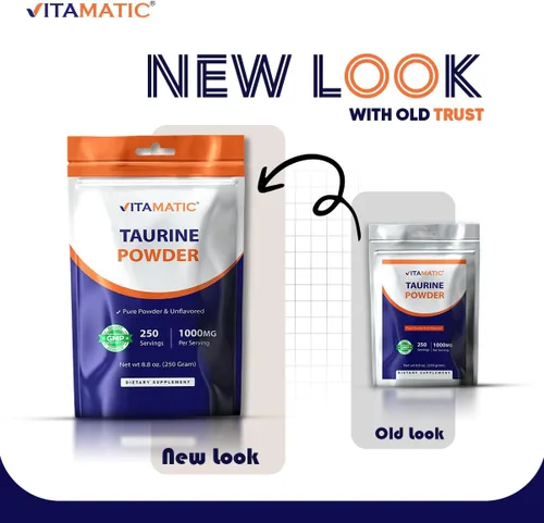 Vista 8 de Vitamatic Taurina pura 1000 mg 250 porciones - Sin OMG, sin gluten