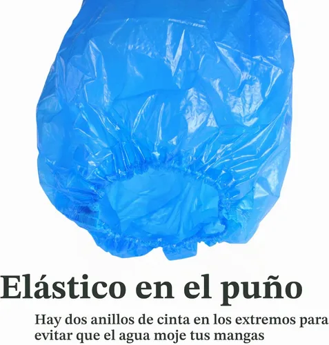 Vista 2 de Yzurbu Mangas de brazo desechables, cubiertas protectoras impermeables de plástico con elástico en el puño
