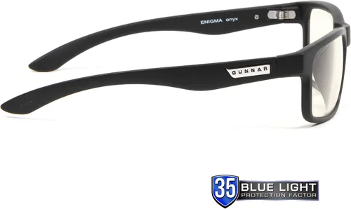 Vista 4 de GUNNAR - Gafas prémium para juegos y computadora - Bloquean el 35% de la luz azul - Enigma, ónix, tinte transparente