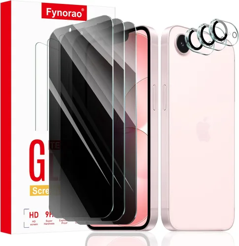 Vista 21 de Paquete de 2+2 protectores de pantalla de vidrio templado antiluz azul y protector de lente de cámara para iPhone 17e/16e, protección ocular