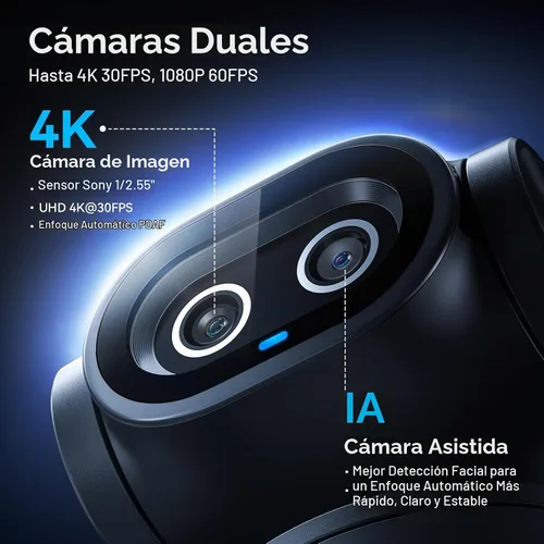 Vista 5 de EMEET PIXY Cámara PTZ con doble cámara 4K y control remoto