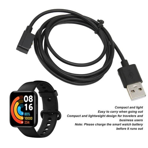 Vista 2 de Dpofirs Reloj cargador magnético, regulación de voltaje, cable de carga USB con conector magnético para Xiaomi Redmi Watch 2, Watch 2 Lite, Redmi