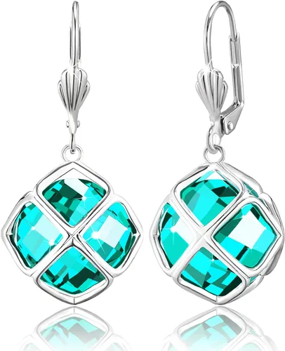 Vista 33 de Pendientes colgantes de cristal austriaco de 14MM para mujer, joyería chapada en oro de 14 quilates Apr-Diamante-Chapado en Oro de 14 K
