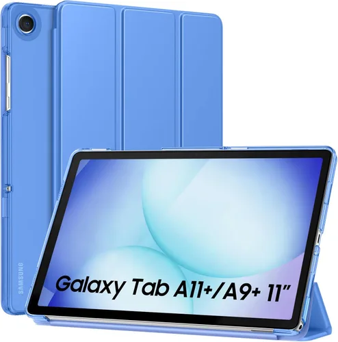 Vista 19 de MoKo Funda para Galaxy Tab A9+/A9 Plus de 11 pulgadas 2023, Funda Protectora Inteligente Delgada con Soporte y Carcasa Trasera Translúcida de PC