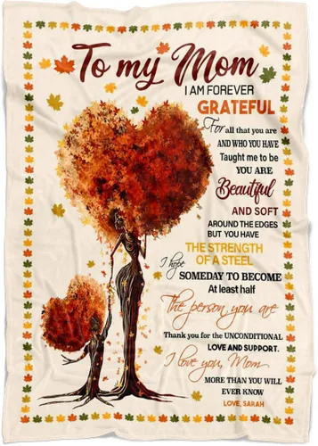 Vista 4 de Manta personalizada para mamá de hija e hijo, manta personalizada para el día de la madre con nombres de los niños, manta con texto en inglés «To My