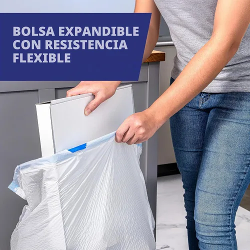 Vista 6 de Hefty Bolsas de basura ultra fuertes de 13 galones, bolsas de basura altas para cocina de tamaño de 13 galones, cierre con cordón, control continuo