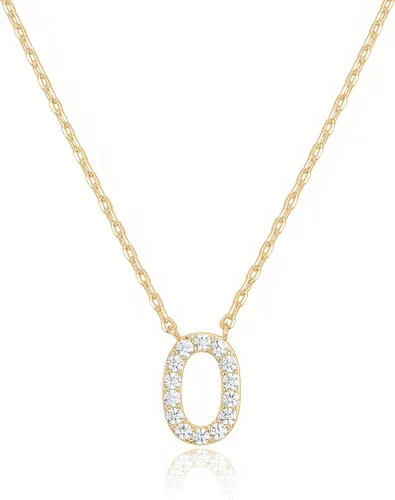Vista 75 de PAVOI 14K White Gold Plated Cubic Zirconia Initial Necklace Letter Dainty Necklaces for Women