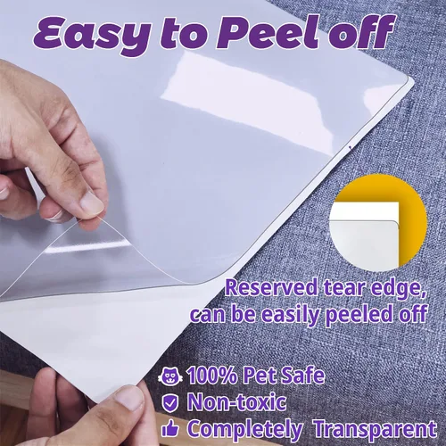 Vista 7 de Protector de muebles antiarañazos para gatos, paquete de 6 unidades, cinta adhesiva de una sola cara, resistente, sin residuos para sofá, puertas