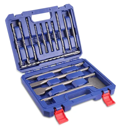 Vista 9 de WORKPRO SDS-Plus Juego de brocas de 8 piezas, punta de carburo, SDS+ Juego de brocas de martillo giratorio con estuche de almacenamiento